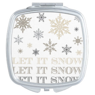modern vintage snowflakes compact mirror