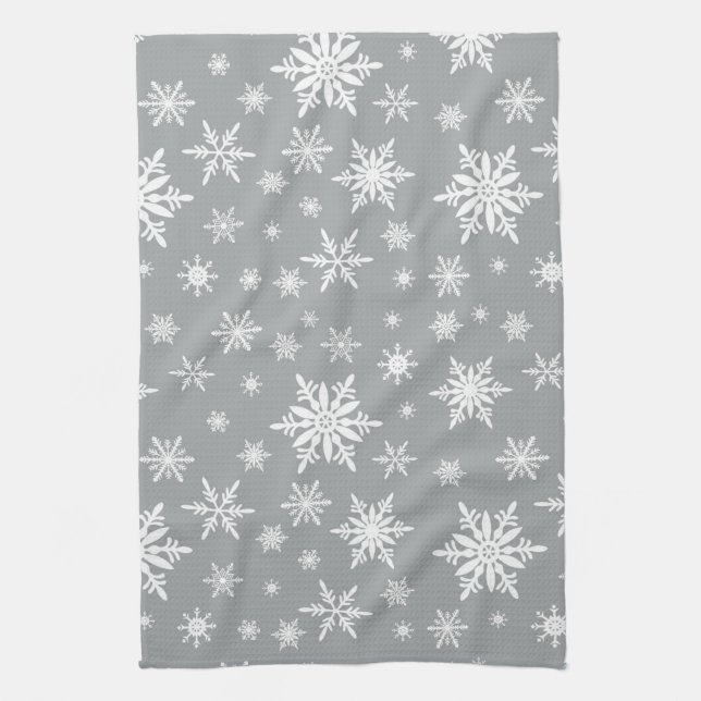 modern vintage snowflakes towel (Vertical)
