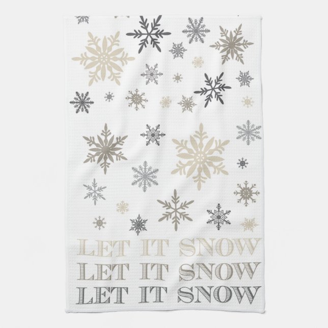 modern vintage snowflakes towel (Vertical)