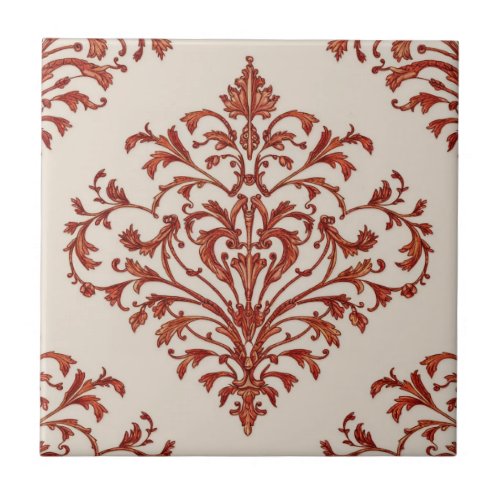 Modern vintage style floral pattern 3 ceramic tile