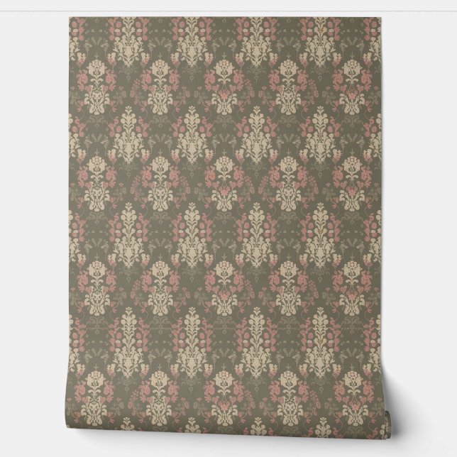 Modern vintage style  floral pattern  wallpaper  (Unrolling)