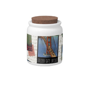 modern vintage travel USA Candy Jar