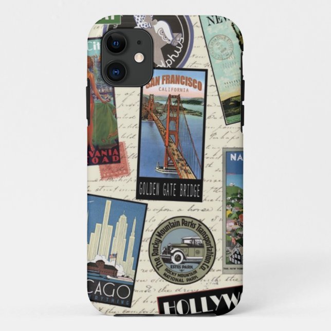 modern vintage travel USA Case-Mate iPhone Case (Back)