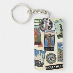 Modern Vintage Travel USA Keychain