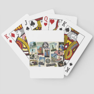 modern vintage travel USA Poker Cards