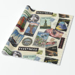 Modern Vintage Travel USA Wrapping Paper