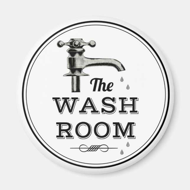 Modern Vintage Wash Room Dripping Faucet Magnet (Front)