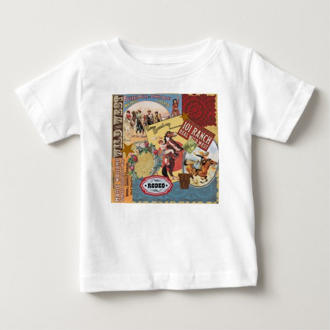 modern vintage western cowgirl baby T-Shirt (Front)
