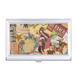 modern vintage western cowgirl business card holder