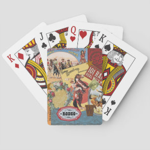 modern vintage western cowgirl poker cards