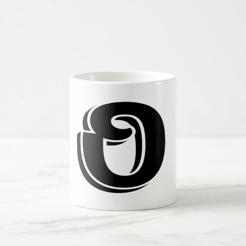 Modern Vintage White Black Letter O Monogram Coffee Mug
