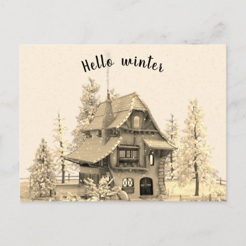 Modern Vintage Winter Garden Lodge 2 Postcard