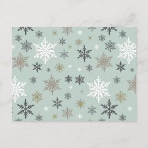 modern vintage winter snowflakes postcard