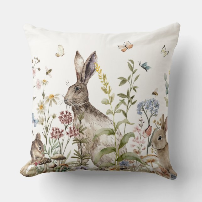 Modern Vintage Woodland animal pillow (Front)