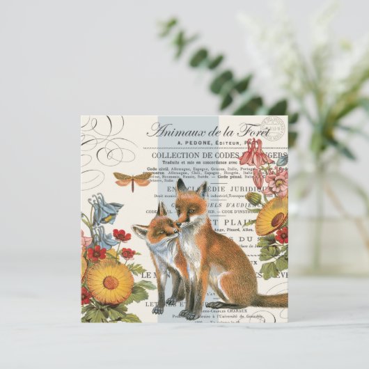 Modern vintage woodland fox (Standing Front)