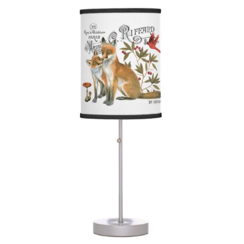 modern vintage woodland fox table lamp