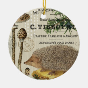 modern vintage woodland hedgehog ceramic ornament