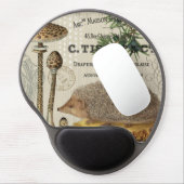 modern vintage woodland hedgehog gel mouse pad (Left Side)