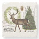 modern vintage woodland winter deer stone coaster modern vintage woodland winter deer stone coaster