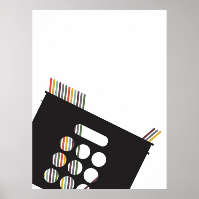 Modern Vinyl Junkie Record Crate Poster (Front)