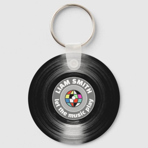Modern Vinyl Record Logo Keychain 