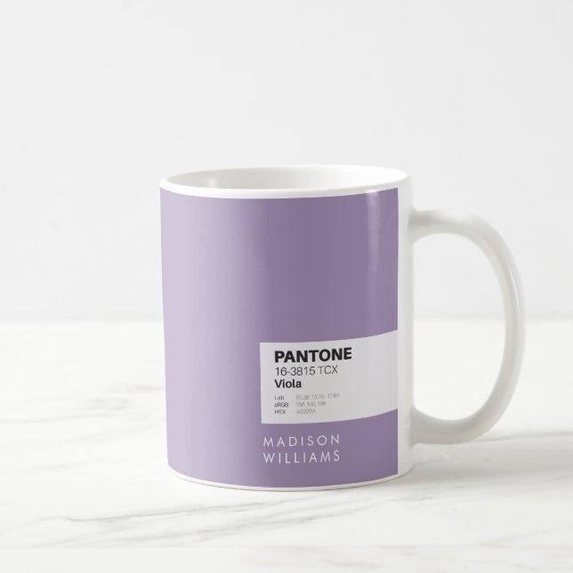 Modern Violet Coffee Mug | Minimalist Custom Cup (Right)
