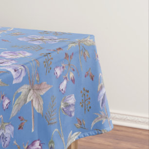 Modern Violet Flowers Floral Pattern Home Decor Tablecloth