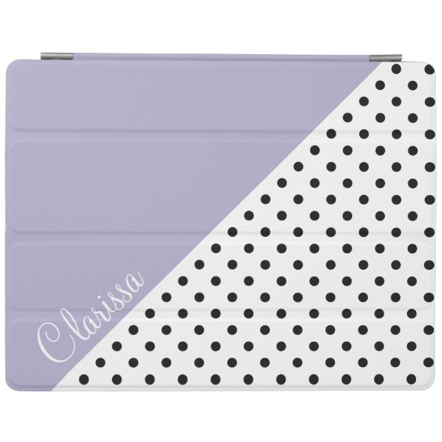 Modern violet geometric retro polka dots pattern iPad air cover (Horizontal)