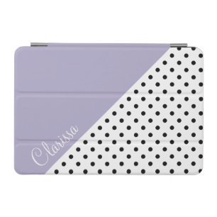 Modern violet geometric retro polka dots pattern iPad mini cover