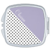 Modern violet geometric retro polka dots pattern mirror for makeup (Side)