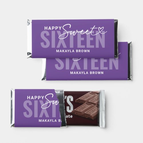 Modern Violet Personalized Sweet 16 Birthday Hershey Bar Favors