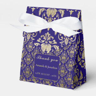Modern Violet Purple and Gold Pattern Wedding Favor Boxes