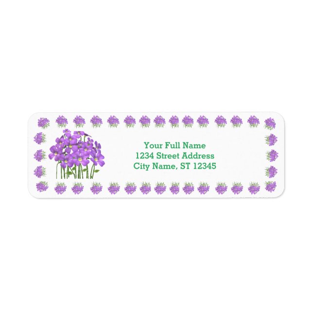 Modern Violet Return Address Label (Front)