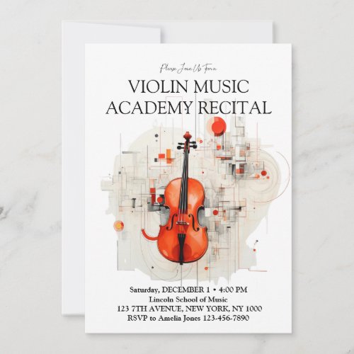 Modern Violin Music Academy Special Recital Invitation