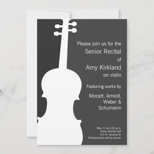 Modern Violin  Viola Recital Invitation 