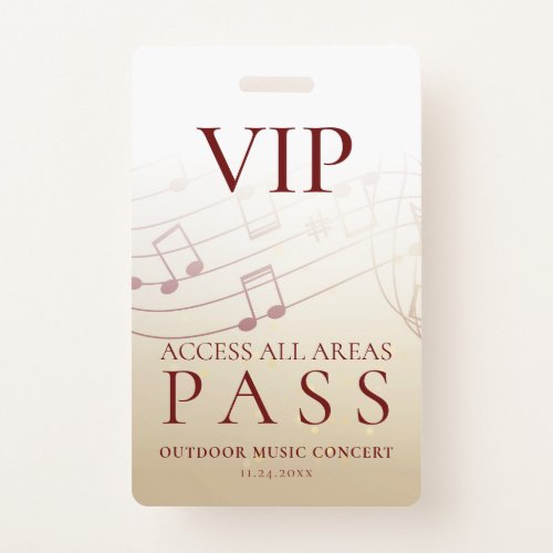 Modern VIP All Access Pass Outdoor Event Badge