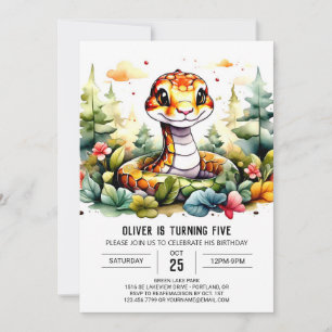 Modern Viper Children Birthday Invitation