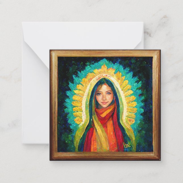 Modern Virgin of Guadalupe Note Card (Front)