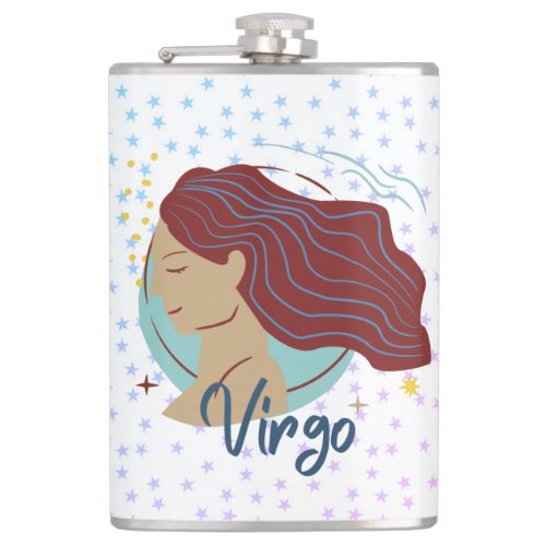 Modern Virgo Woman Zodiac  Flask