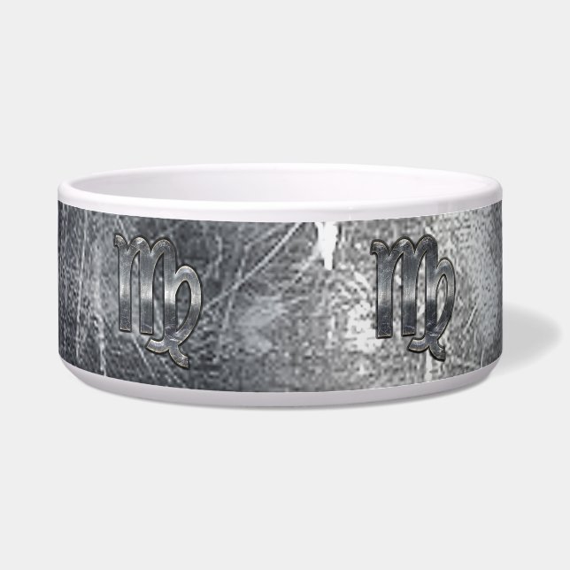 Modern Virgo Zodiac Sign Grunge Distressed Style Bowl (Front)