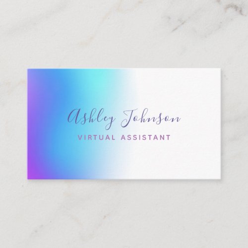Modern Virtual Assistant Holograph Gradient Ombre  Business Card