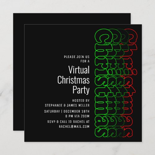 Modern Virtual Christmas Party Online Invitation