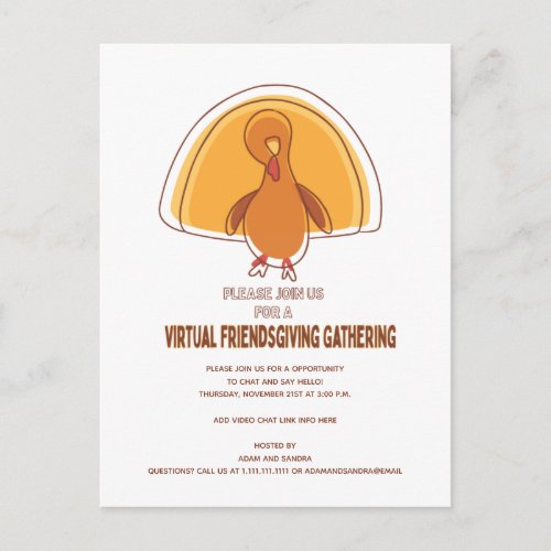 Modern Virtual Friendsgiving Thanksgiving Invite