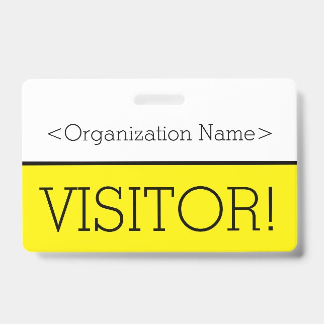 Modern "VISITOR!" Badge (Front)