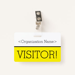 Modern "VISITOR!" Badge