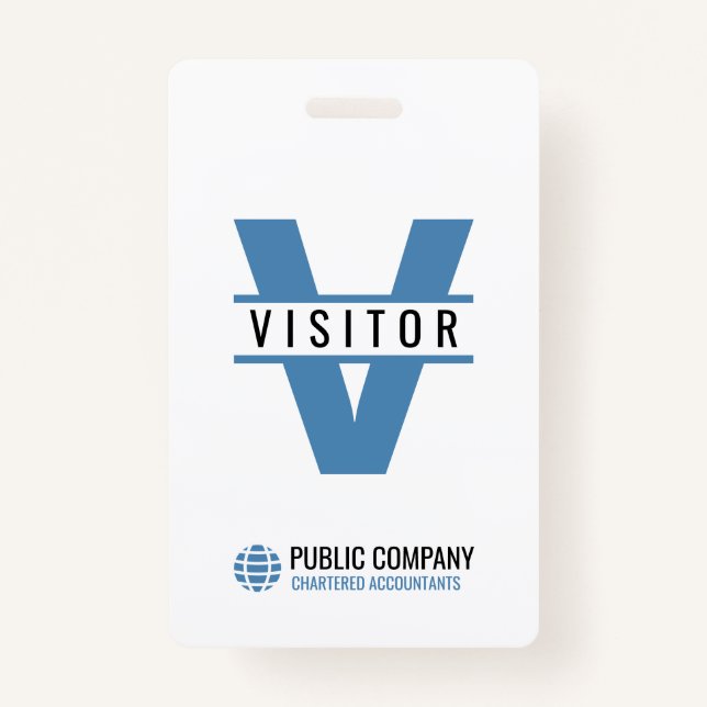 Modern Visitor ID Badge (Front)