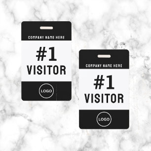 Modern Visitor Logo Company Black Simple Badge