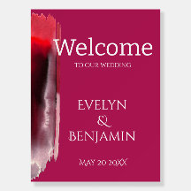 Modern Viva Magenta Welcome to wedding