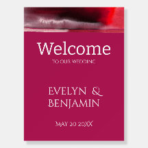 Modern Viva Magenta Welcome to wedding