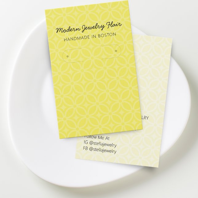 Modern Vivid Yellow Hoop Earring Display Card (Modern Vivid Yellow Hoop Earring Display Card)